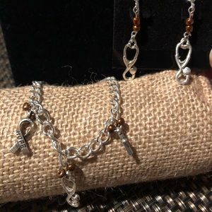 Matching stethoscope earrings and bracelet